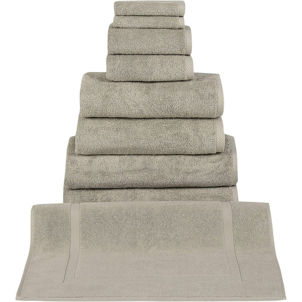 Ensemble de serviettes CTT 100 % coton turc, 8 ou 9 pièces, séchage rapide et absorbant