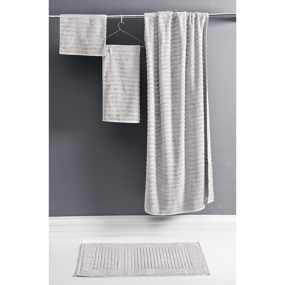 Serviettes turques classiques, ensemble de draps de bain en coton et serviettes côtelées surdimensionnées, ultra-douces et absorbantes, lot de 3 - 40 x 65