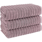 Serviettes turques classiques, ensemble de draps de bain en coton et serviettes côtelées surdimensionnées, ultra-douces et absorbantes, lot de 3 - 40 x 65