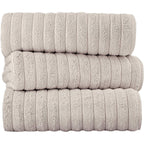 Serviettes turques classiques, ensemble de draps de bain en coton et serviettes côtelées surdimensionnées, ultra-douces et absorbantes, lot de 3 - 40 x 65