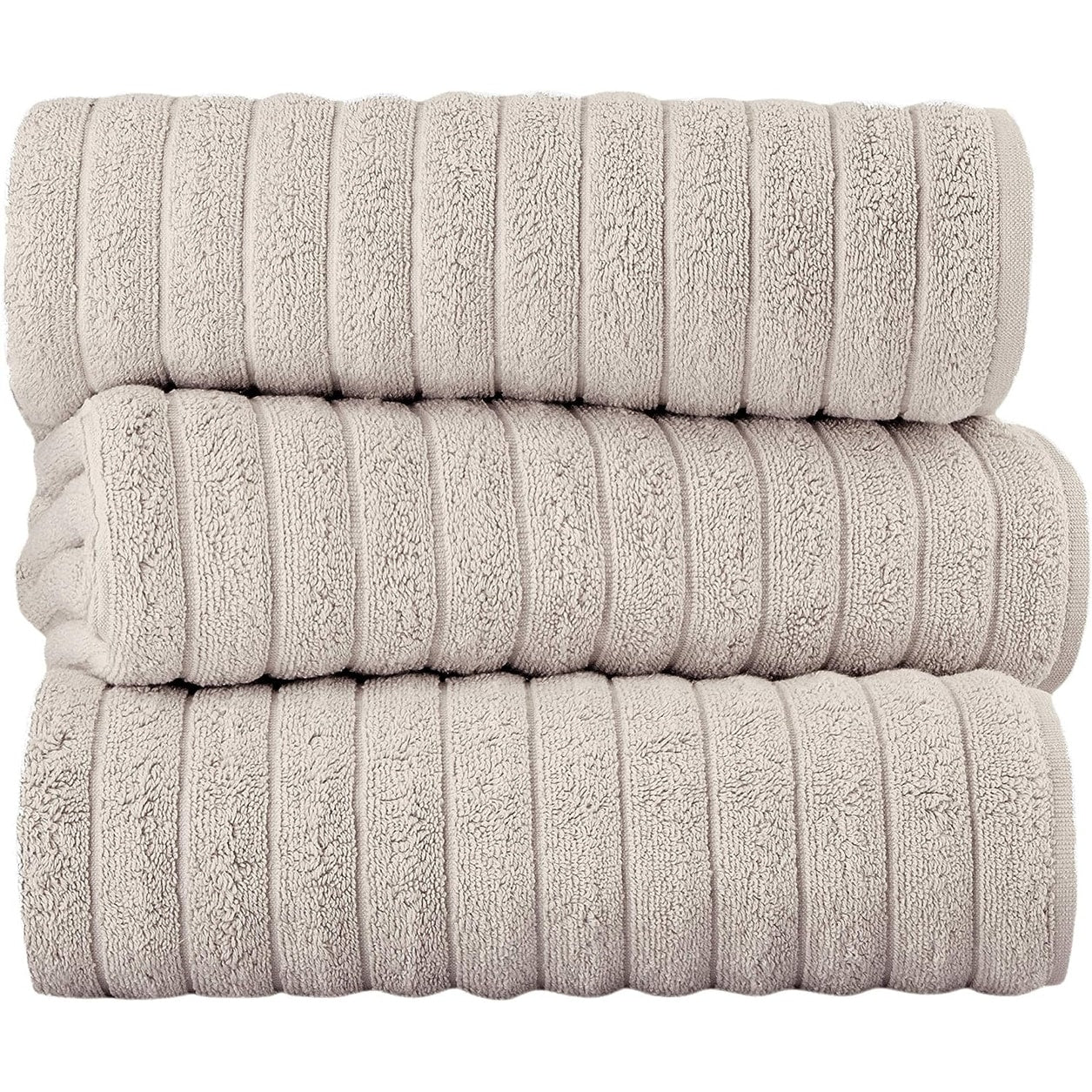 Serviettes turques classiques, ensemble de draps de bain en coton et serviettes côtelées surdimensionnées, ultra-douces et absorbantes, lot de 3 - 40 x 65