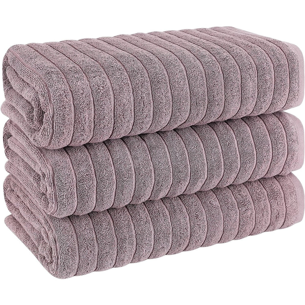 Serviettes turques classiques, ensemble de draps de bain en coton et serviettes côtelées surdimensionnées, ultra-douces et absorbantes, lot de 3 - 40 x 65