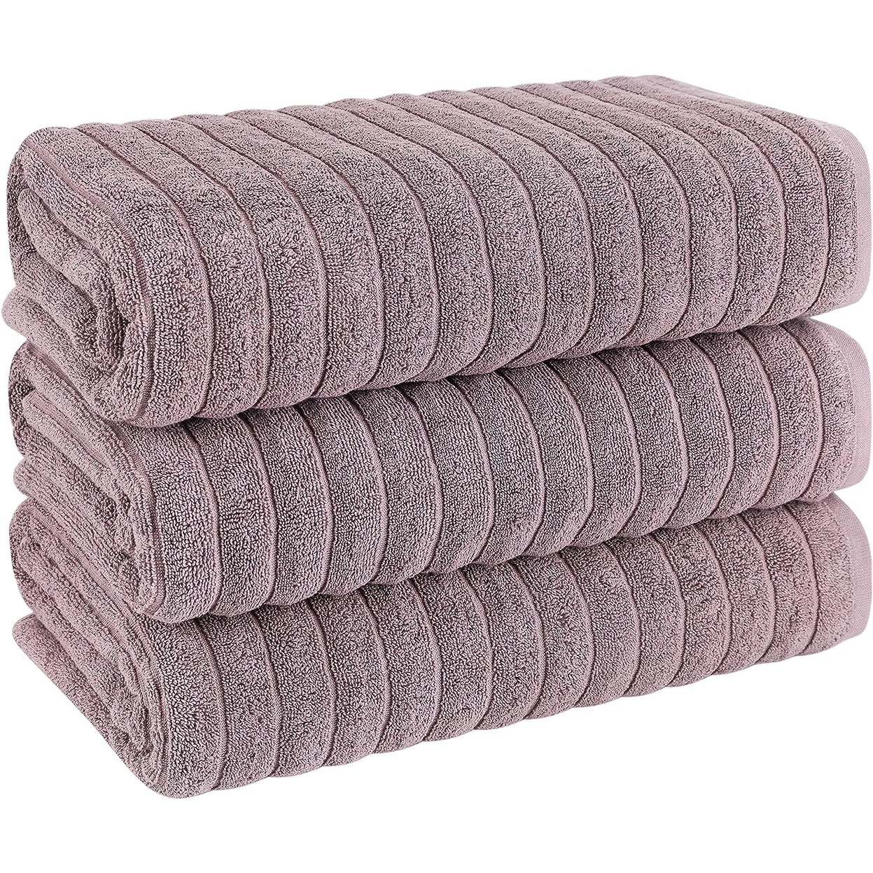 Serviettes turques classiques, ensemble de draps de bain en coton et serviettes côtelées surdimensionnées, ultra-douces et absorbantes, lot de 3 - 40 x 65