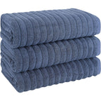 Serviettes turques classiques, ensemble de draps de bain en coton et serviettes côtelées surdimensionnées, ultra-douces et absorbantes, lot de 3 - 40 x 65