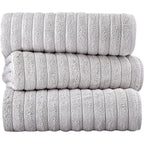 Serviettes turques classiques, ensemble de draps de bain en coton et serviettes côtelées surdimensionnées, ultra-douces et absorbantes, lot de 3 - 40 x 65