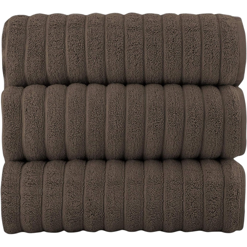 Serviettes turques classiques, ensemble de draps de bain en coton et serviettes côtelées surdimensionnées, ultra-douces et absorbantes, lot de 3 - 40 x 65