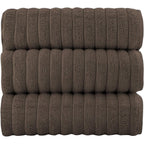 Serviettes turques classiques, ensemble de draps de bain en coton et serviettes côtelées surdimensionnées, ultra-douces et absorbantes, lot de 3 - 40 x 65