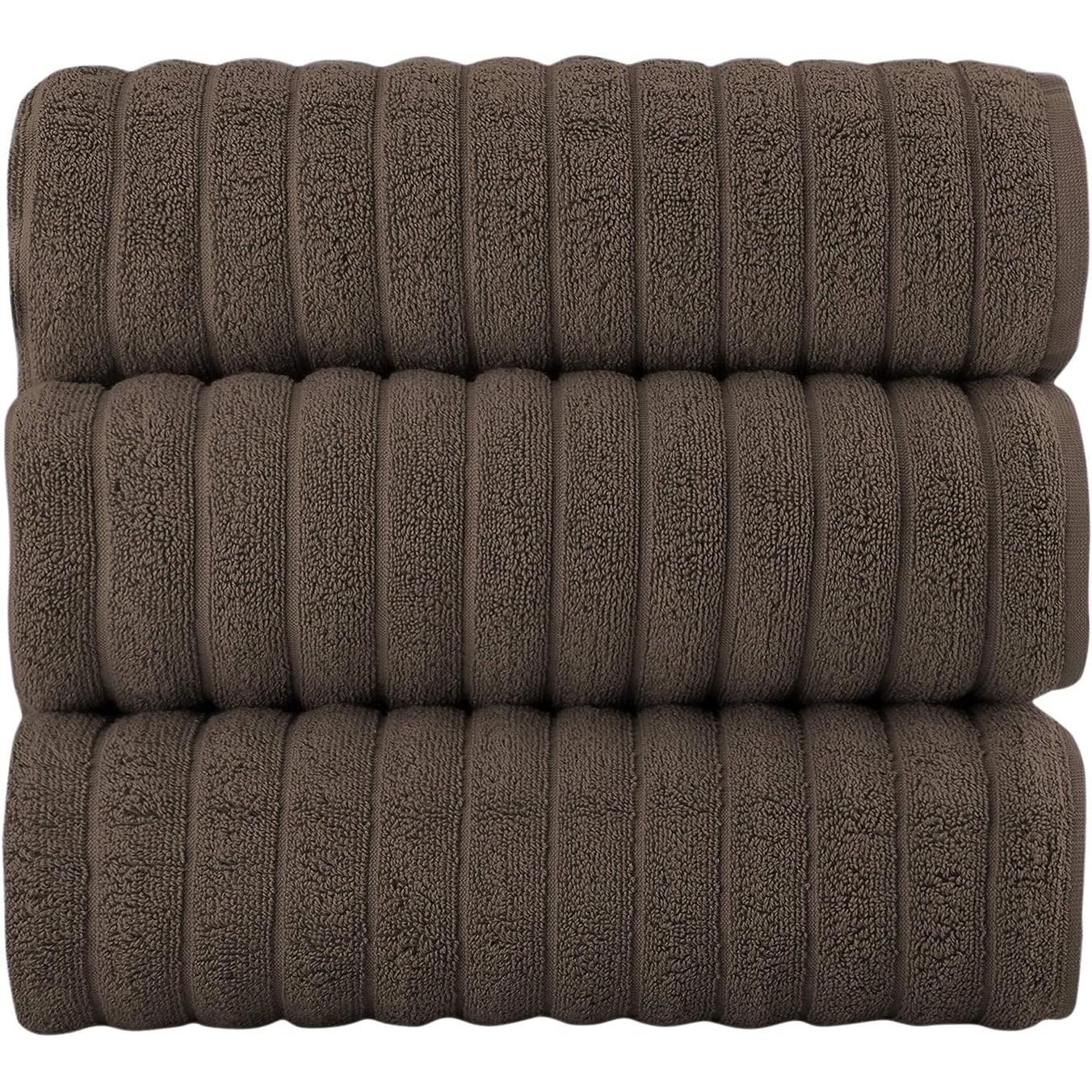 Serviettes turques classiques, ensemble de draps de bain en coton et serviettes côtelées surdimensionnées, ultra-douces et absorbantes, lot de 3 - 40 x 65