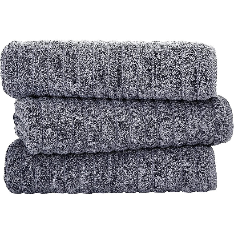 Serviettes turques classiques, ensemble de draps de bain en coton et serviettes côtelées surdimensionnées, ultra-douces et absorbantes, lot de 3 - 40 x 65