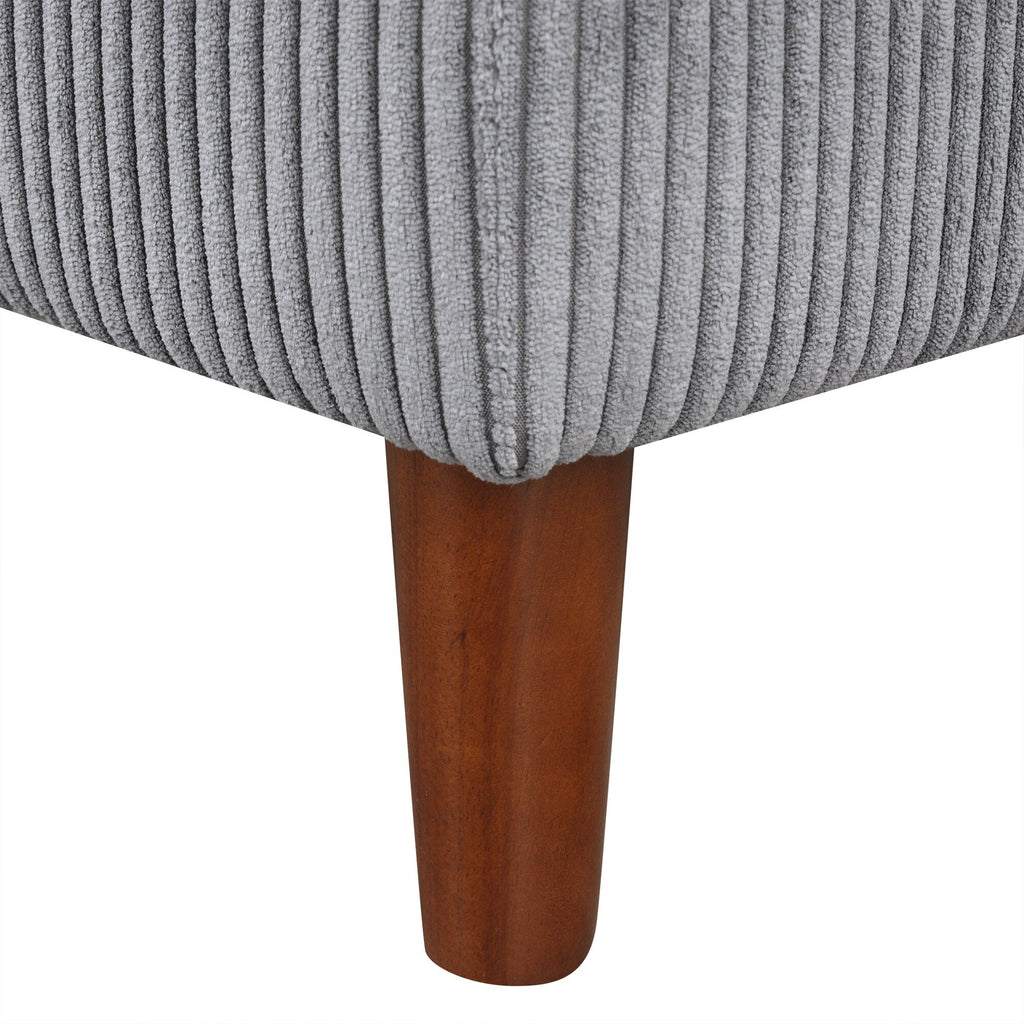 Canapé sectionnel classique en U 4 places avec coussins amovibles et pieds en bois massif pour salon ou bureau