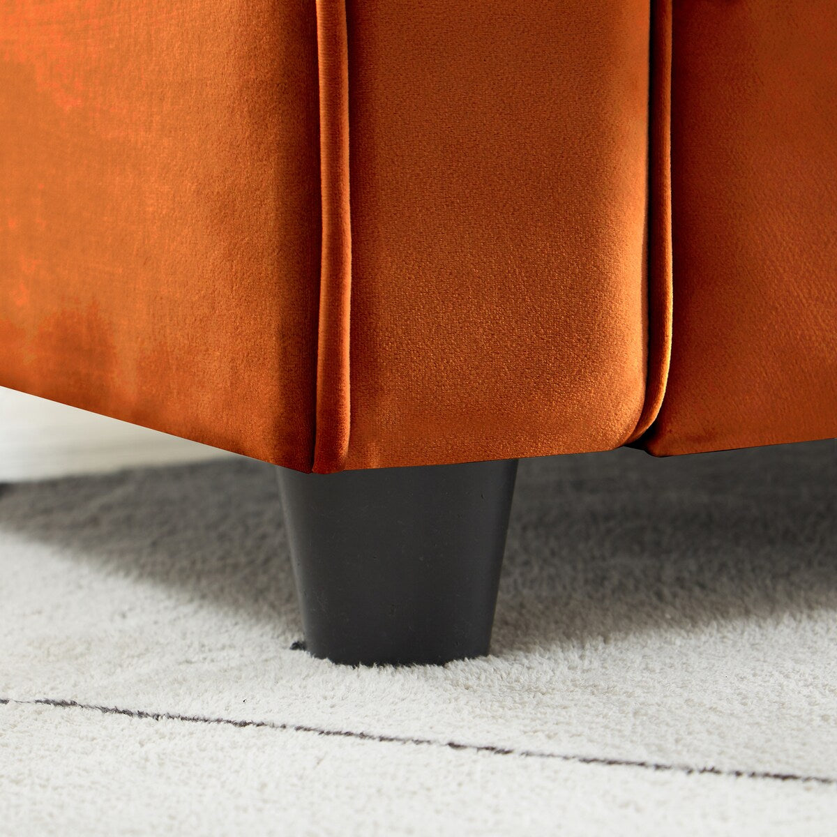 Canapé classique en velours avec cadre en bois dur, canapé rembourré, accoudoirs arrondis