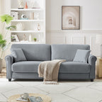 Canapé classique en velours avec cadre en bois dur, canapé rembourré, accoudoirs arrondis