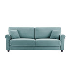 Canapé classique en velours avec cadre en bois dur, canapé rembourré, accoudoirs arrondis