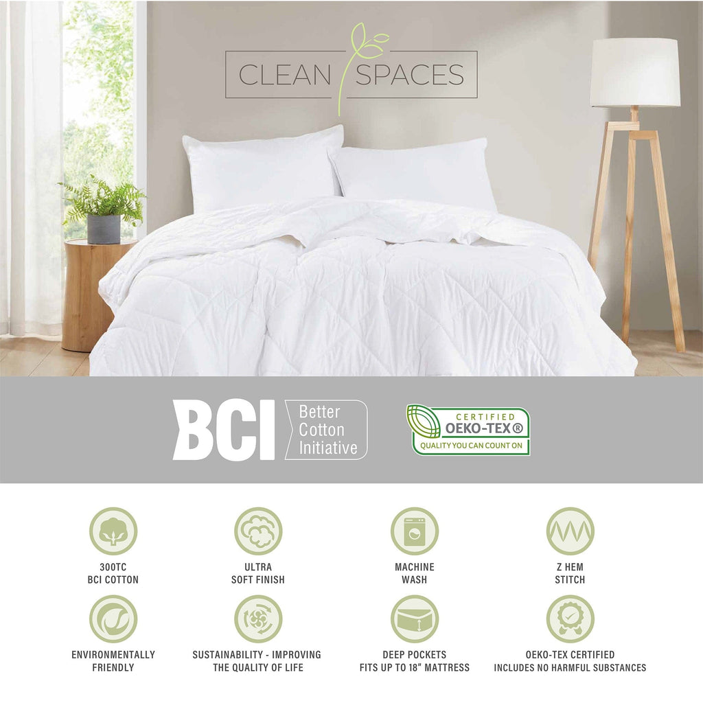 Ensemble de draps en coton Clean Spaces 300TC BCI