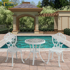 Ensemble bistrot d'extérieur 3 pièces en aluminium moulé résistant à la rouille Clihome