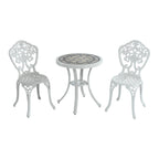 Ensemble bistrot d'extérieur 3 pièces en aluminium moulé résistant à la rouille Clihome