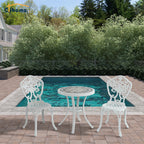 Ensemble bistrot d'extérieur 3 pièces en aluminium moulé résistant à la rouille Clihome