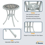 Ensemble bistrot d'extérieur 3 pièces en aluminium moulé résistant à la rouille Clihome