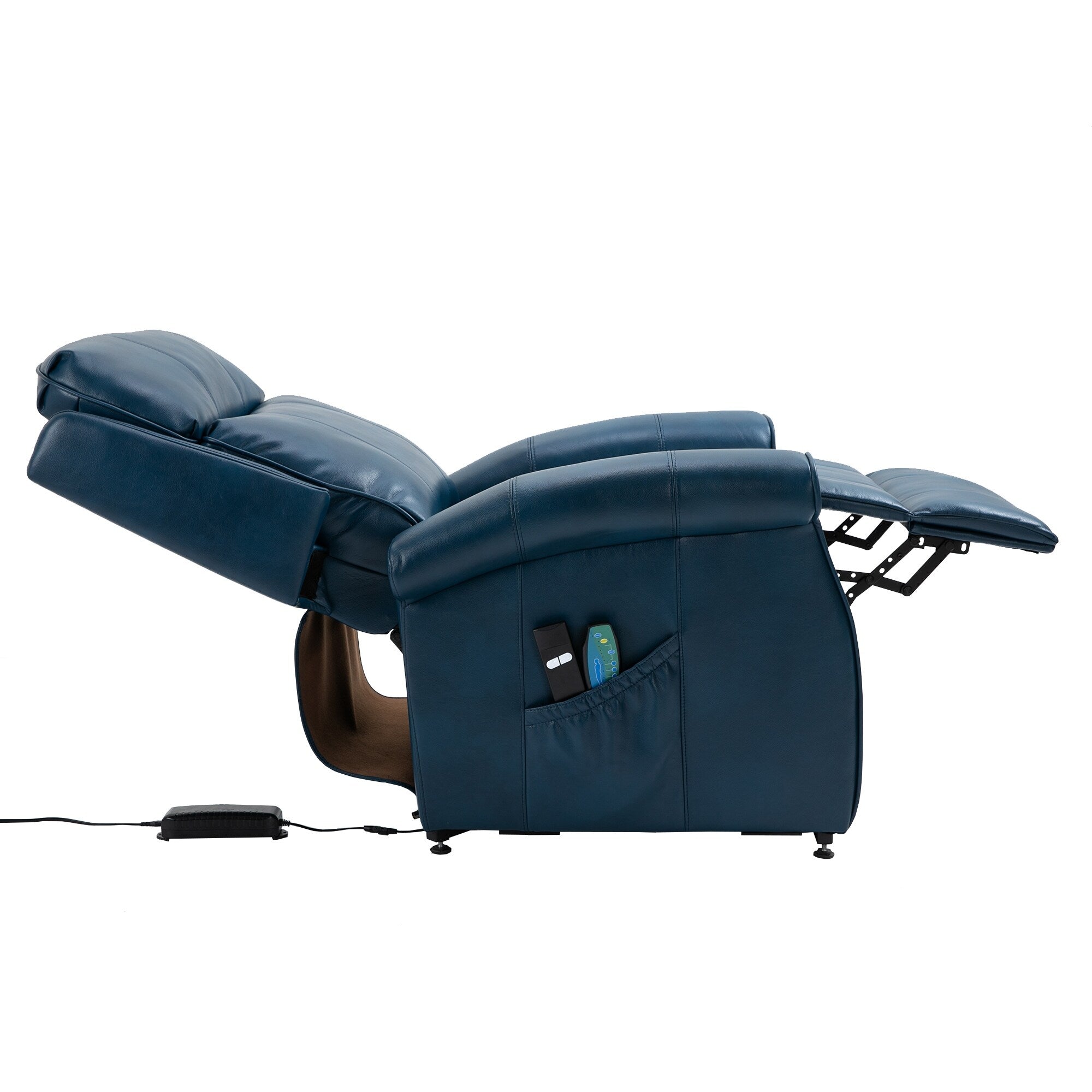 Fauteuil inclinable électrique Clihome en similicuir pour personnes âgées avec fonction massage