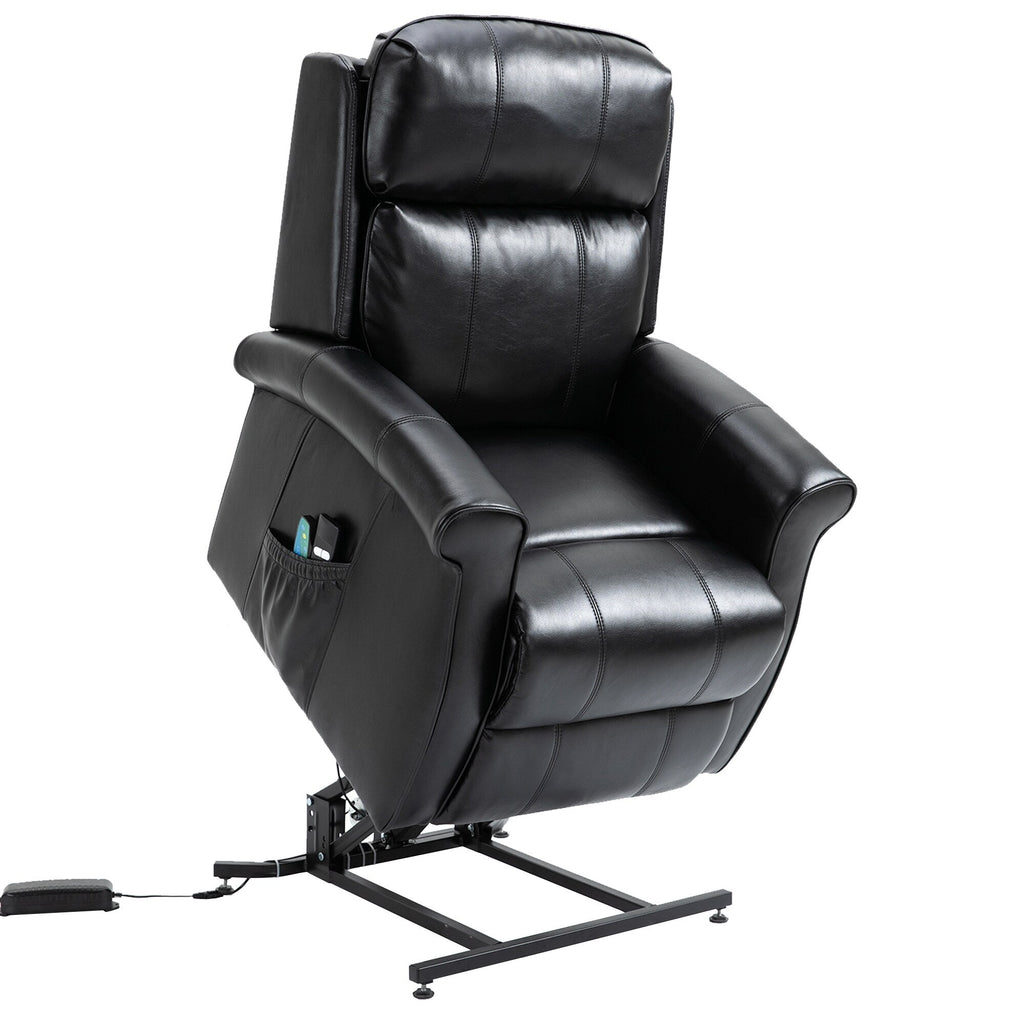 Fauteuil inclinable électrique Clihome en similicuir pour personnes âgées avec fonction massage