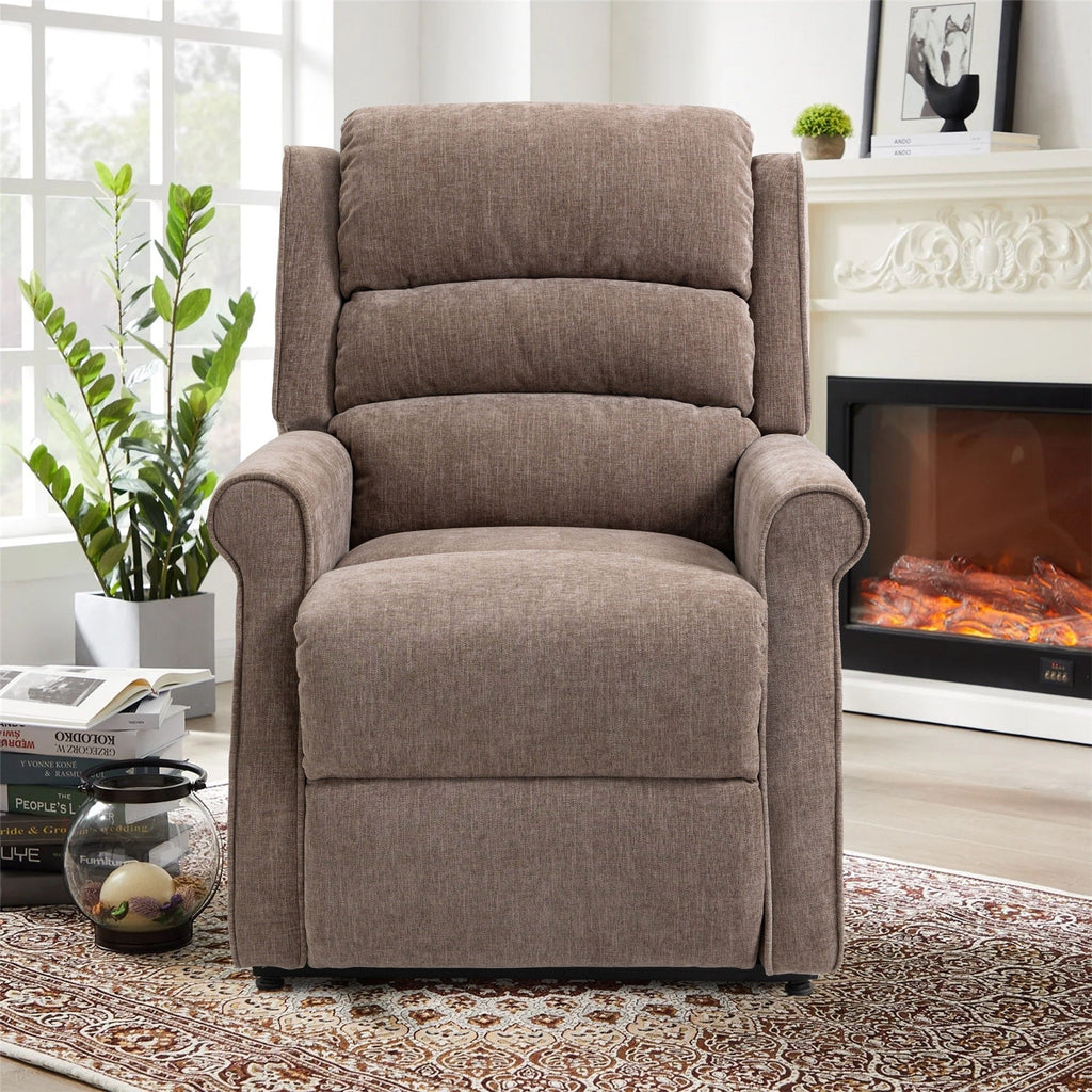Fauteuil inclinable électrique Clihome en tissu chenille avec fonction massage