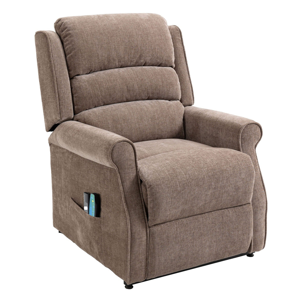 Fauteuil inclinable électrique Clihome en tissu chenille avec fonction massage