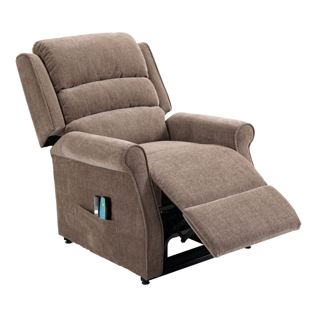 Fauteuil inclinable électrique Clihome en tissu chenille avec fonction massage