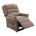 Fauteuil inclinable électrique Clihome en tissu chenille avec fonction massage