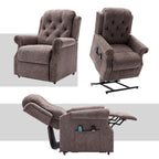 Fauteuil inclinable électrique Clihome en tissu chenille tricoté avec massage