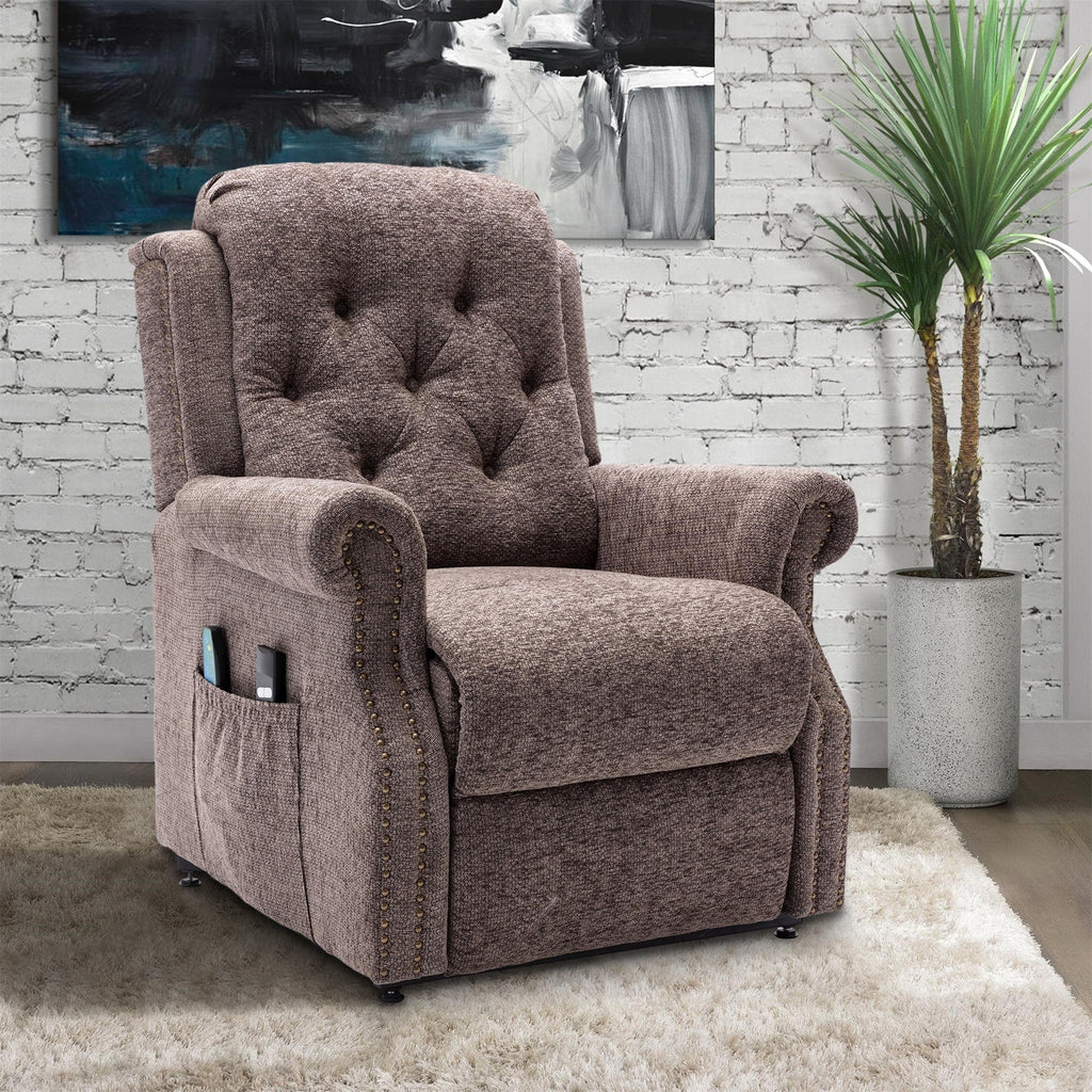 Fauteuil inclinable électrique Clihome en tissu chenille tricoté avec massage