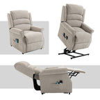 Fauteuil inclinable électrique Clihome en tissu chenille avec fonction massage