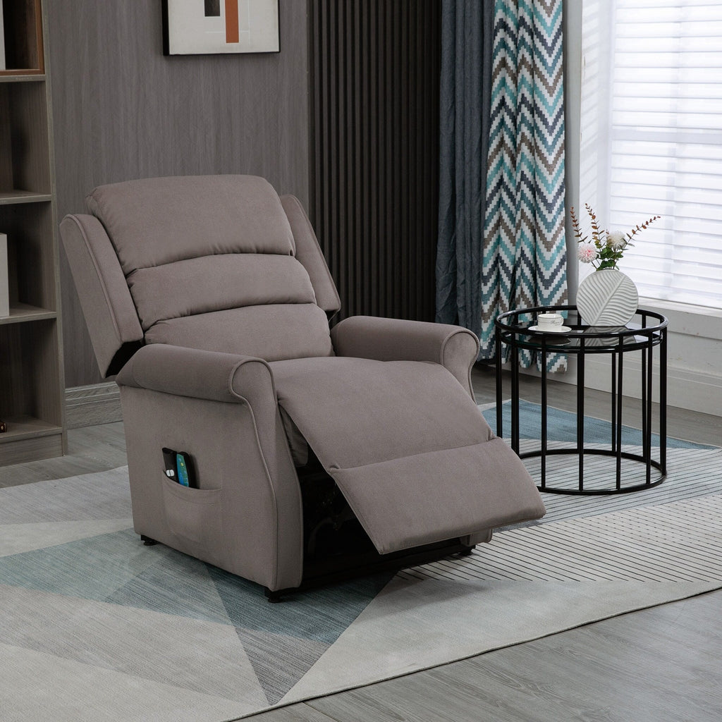 Fauteuil inclinable électrique Clihome en tissu chenille avec fonction massage