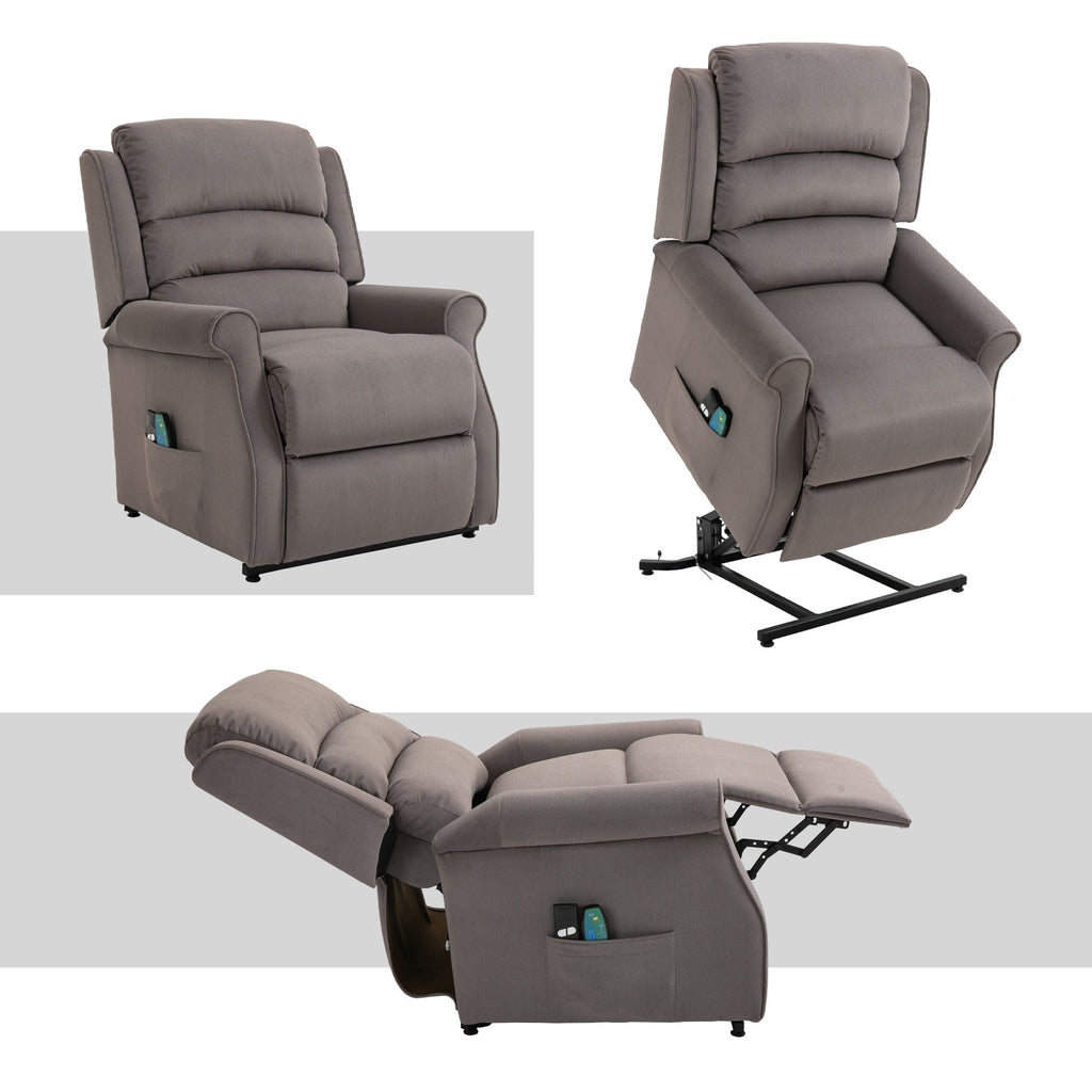 Fauteuil inclinable électrique Clihome en tissu chenille avec fonction massage