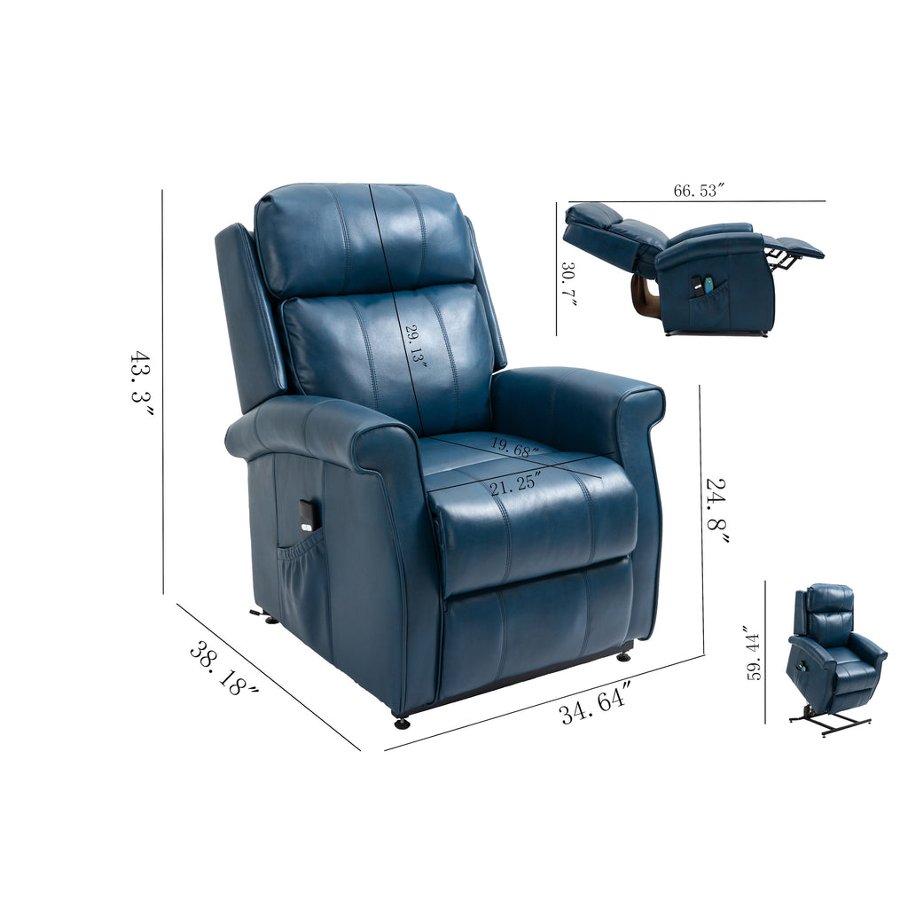 Fauteuil inclinable électrique Clihome en similicuir pour personnes âgées avec fonction massage