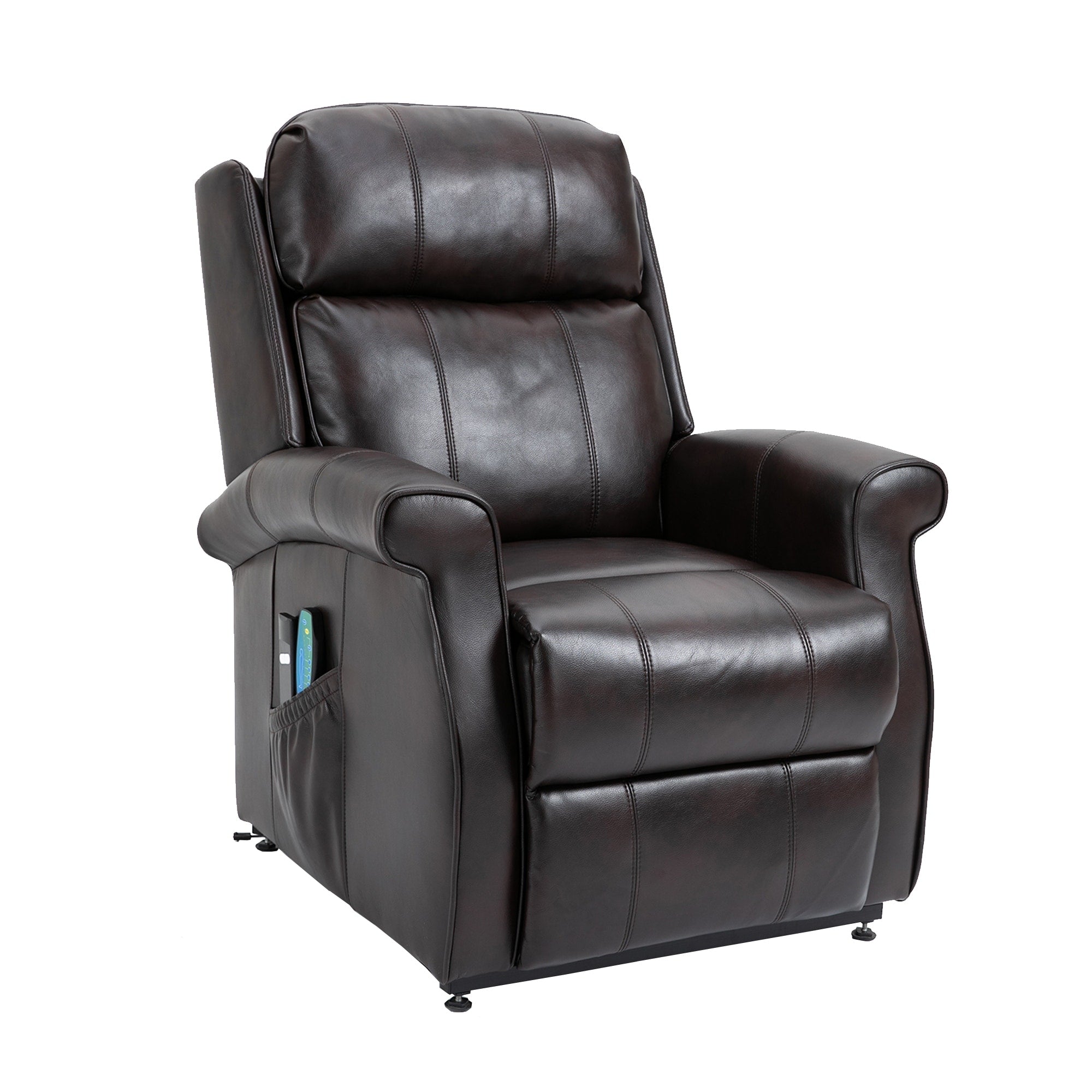 Fauteuil inclinable électrique Clihome en similicuir pour personnes âgées avec fonction massage