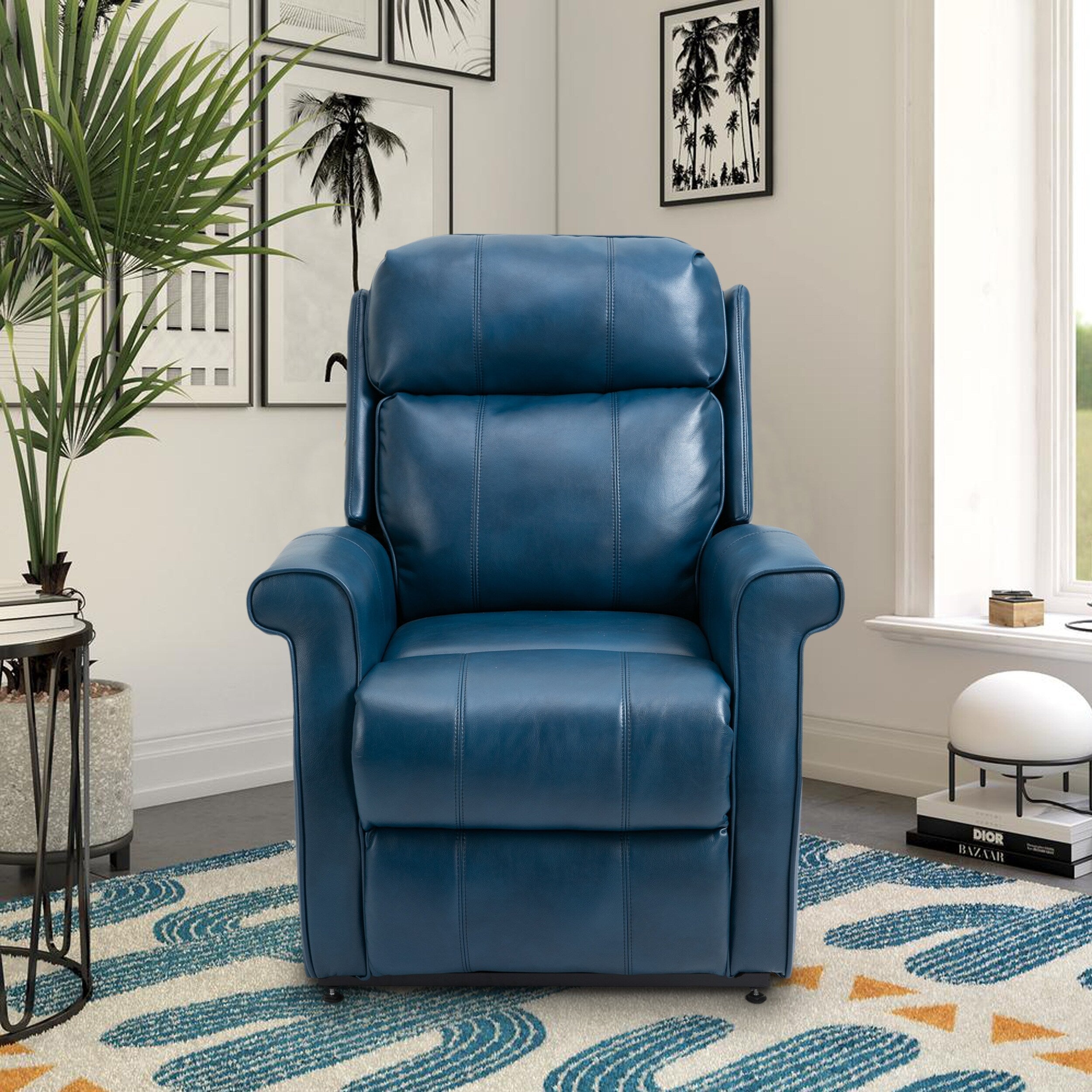 Fauteuil inclinable électrique Clihome en similicuir pour personnes âgées avec fonction massage