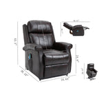 Fauteuil inclinable électrique Clihome en similicuir pour personnes âgées avec fonction massage