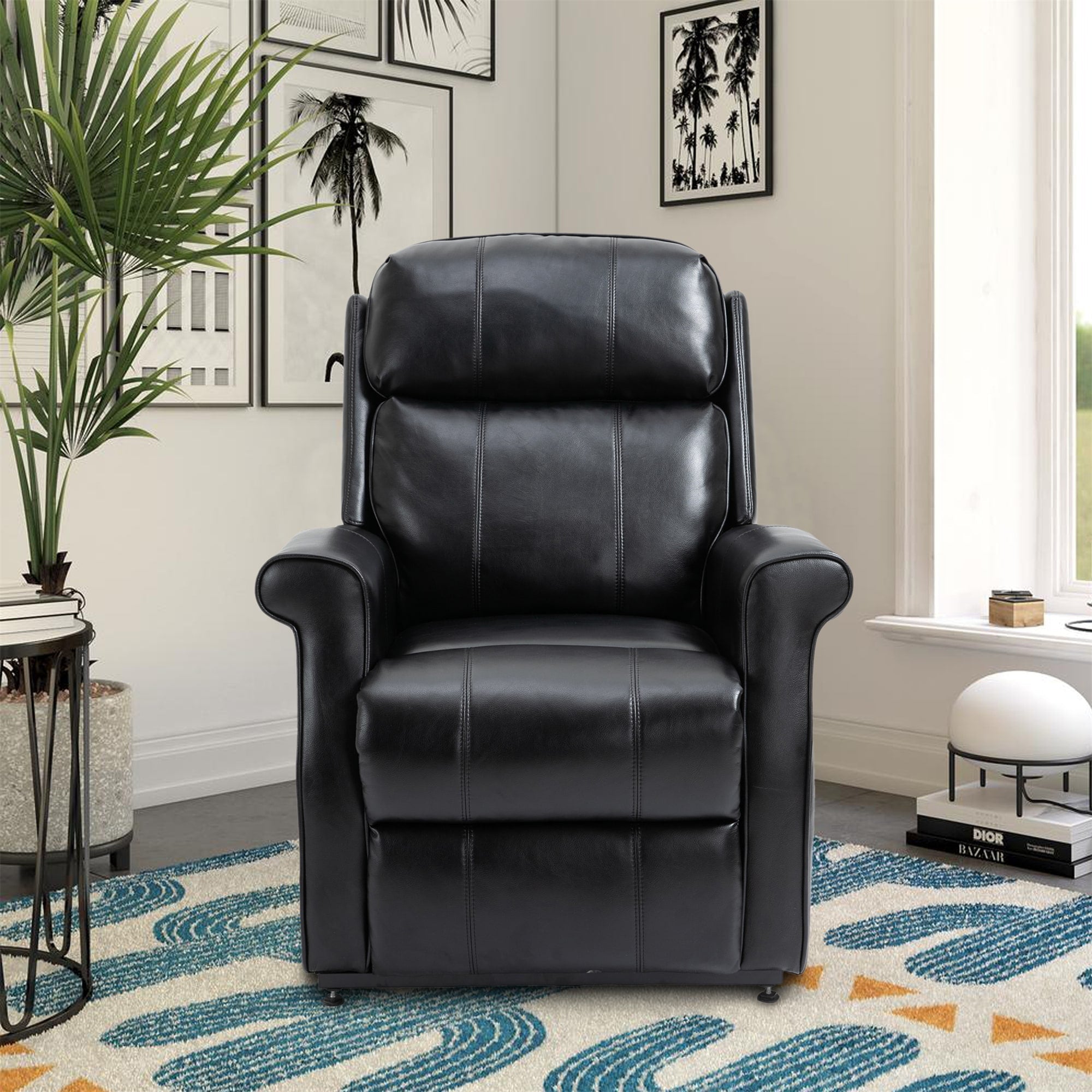 Fauteuil inclinable électrique Clihome en similicuir pour personnes âgées avec fonction massage