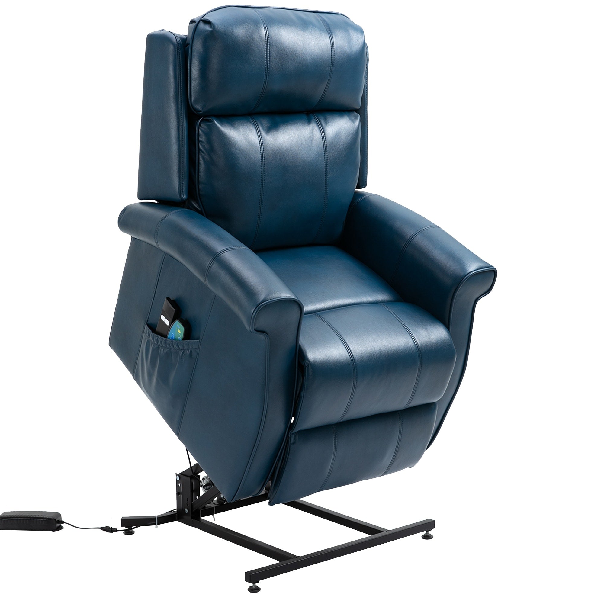 Fauteuil inclinable électrique Clihome en similicuir pour personnes âgées avec fonction massage