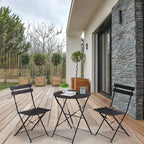 Ensemble bistrot d'extérieur 3 pièces en acier de qualité supérieure Clihome