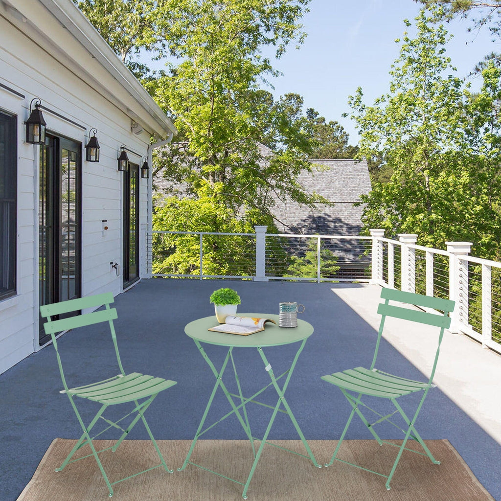 Ensemble bistrot d'extérieur 3 pièces en acier de qualité supérieure Clihome