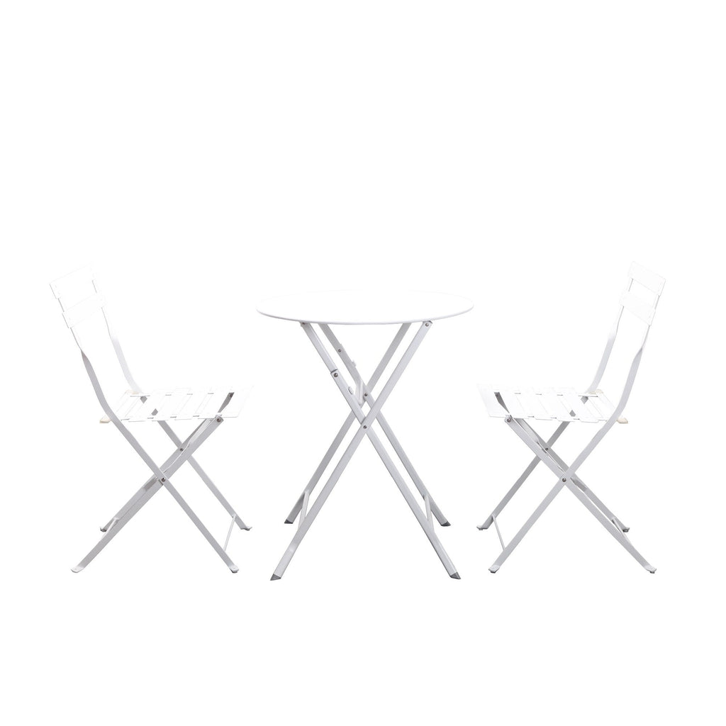 Ensemble bistrot d'extérieur 3 pièces en acier de qualité supérieure Clihome