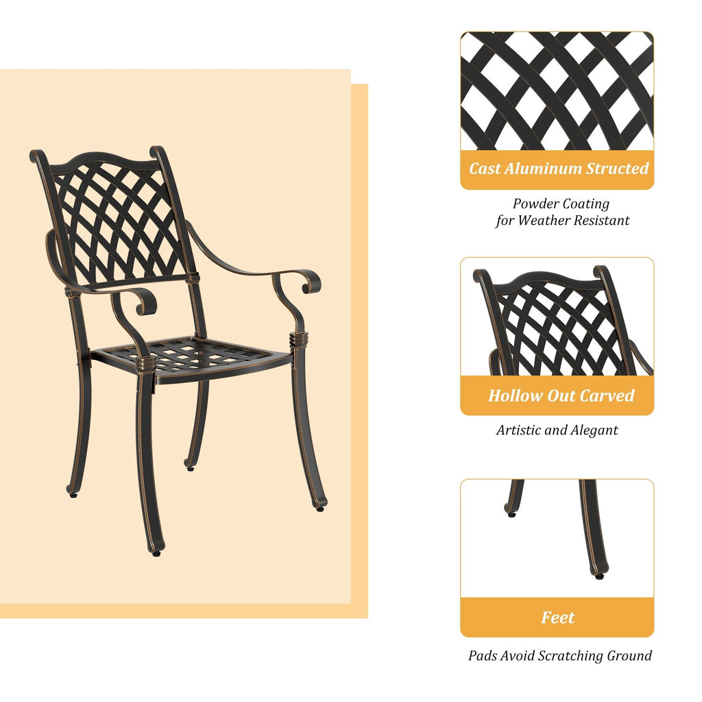 Ensemble de salle à manger d'extérieur Clihome 5 pièces en fonte d'aluminium