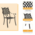 Ensemble de salle à manger d'extérieur Clihome 5 pièces en fonte d'aluminium