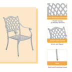 Ensemble de salle à manger d'extérieur Clihome 5 pièces en fonte d'aluminium