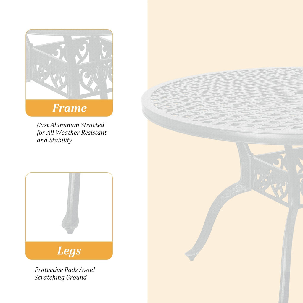 Ensemble de salle à manger d'extérieur Clihome 5 pièces en fonte d'aluminium