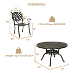 Ensemble de salle à manger d'extérieur Clihome 5 pièces en fonte d'aluminium