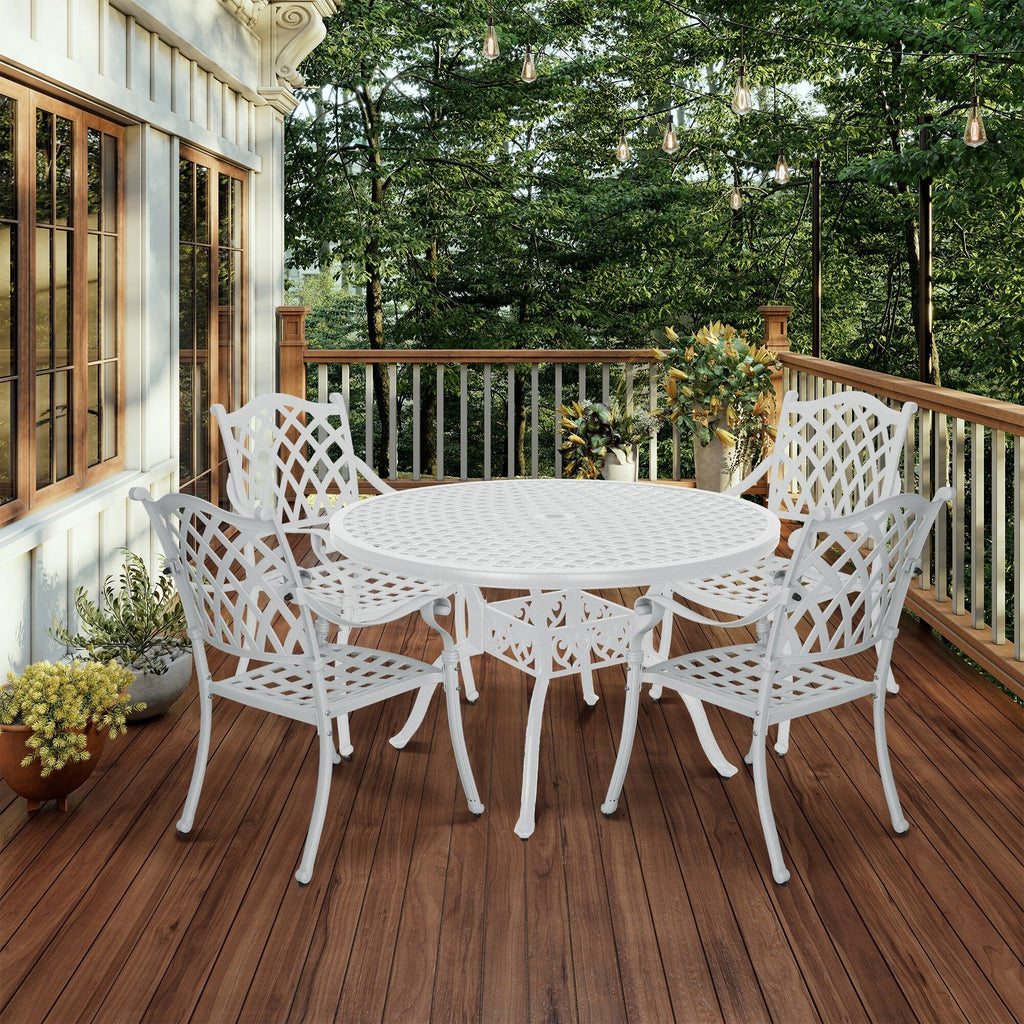 Ensemble de salle à manger d'extérieur Clihome 5 pièces en fonte d'aluminium