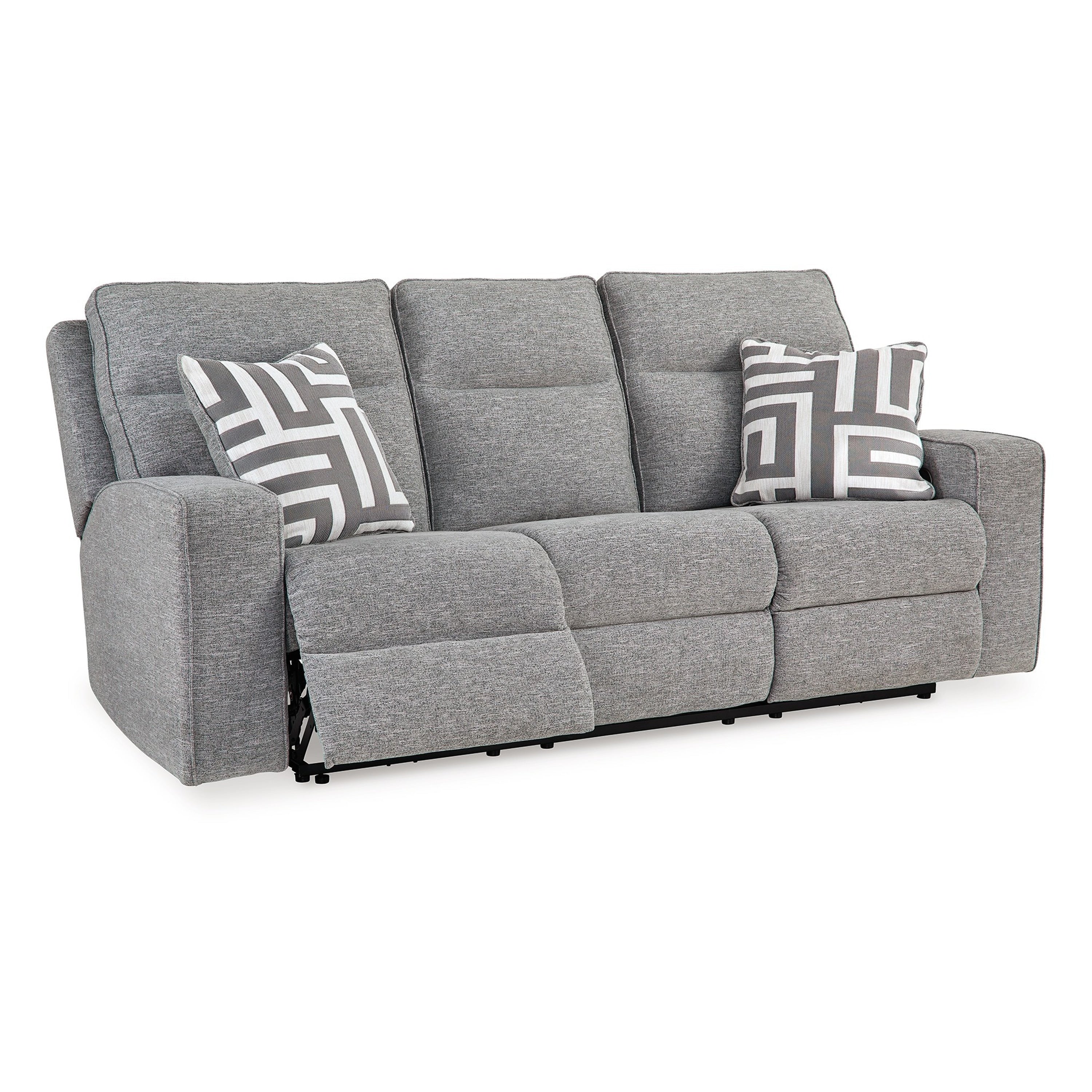 Canapé inclinable électrique Cloe, gris Performance Nuvella, 2 oreillers 88 pouces