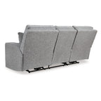 Canapé inclinable électrique Cloe, gris Performance Nuvella, 2 oreillers 88 pouces